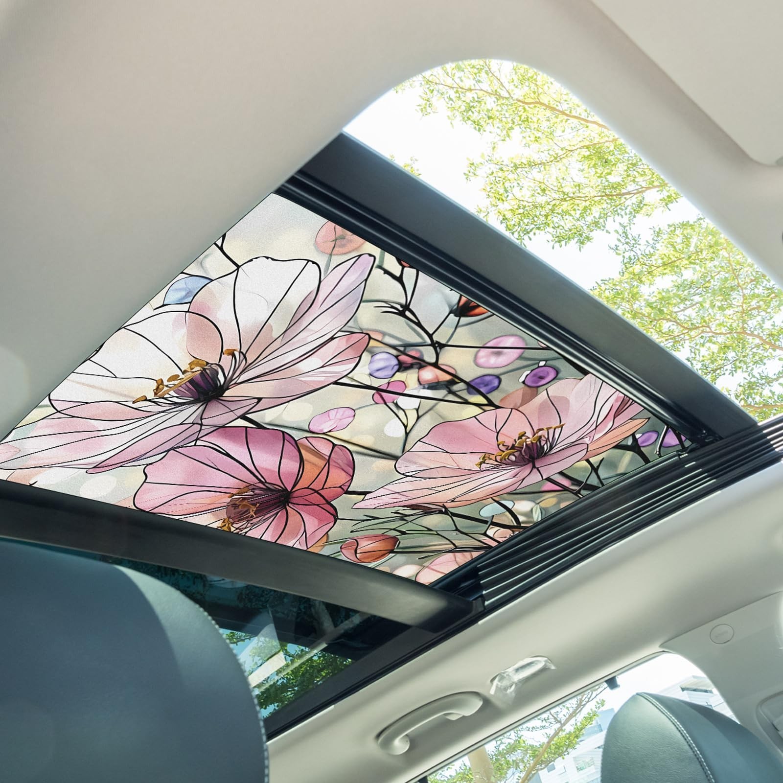23. 6 x 35. 4 Inch Pink Poppy Glass Window Film Decorative Large Floral Non A…