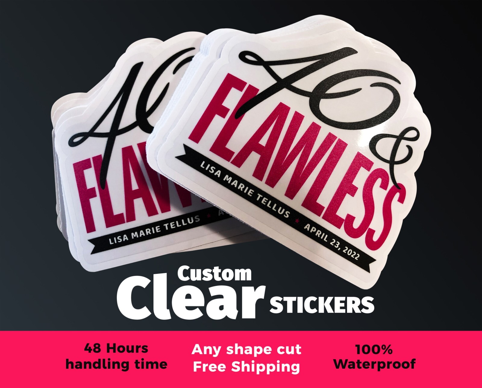 Waterproof Clear Sticker Transparent Stickers white ink print Clear label