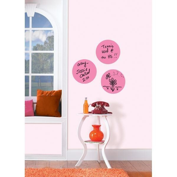 Flirt Pink Dry Erase Wall Pops! 3 Removeable Dots w/ marker and eraser