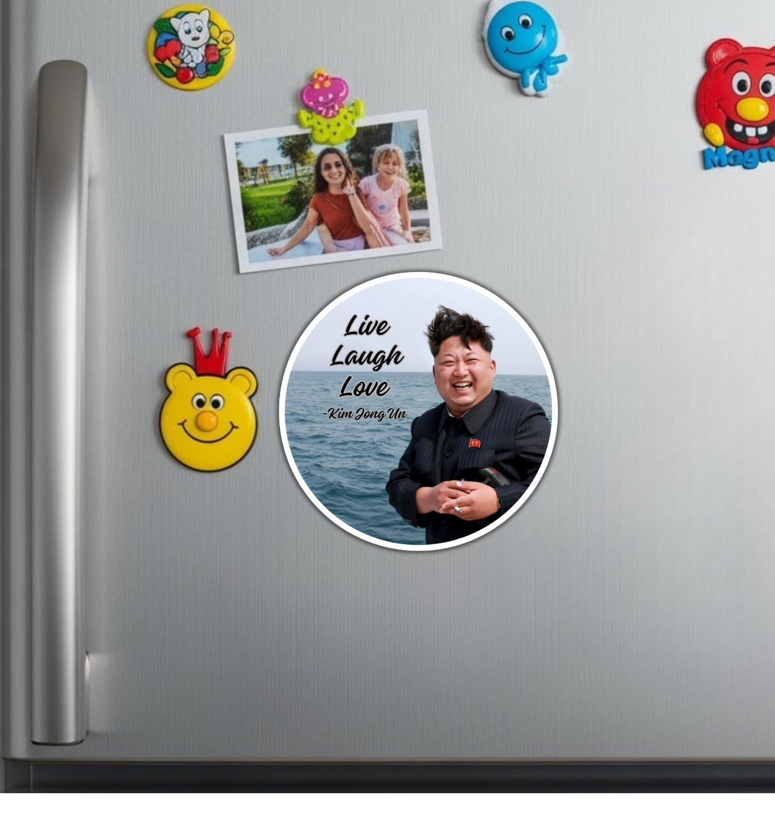 Live, Laugh, Love Kim Jong Un Funny Fridge Magnet or Laptop Sticker