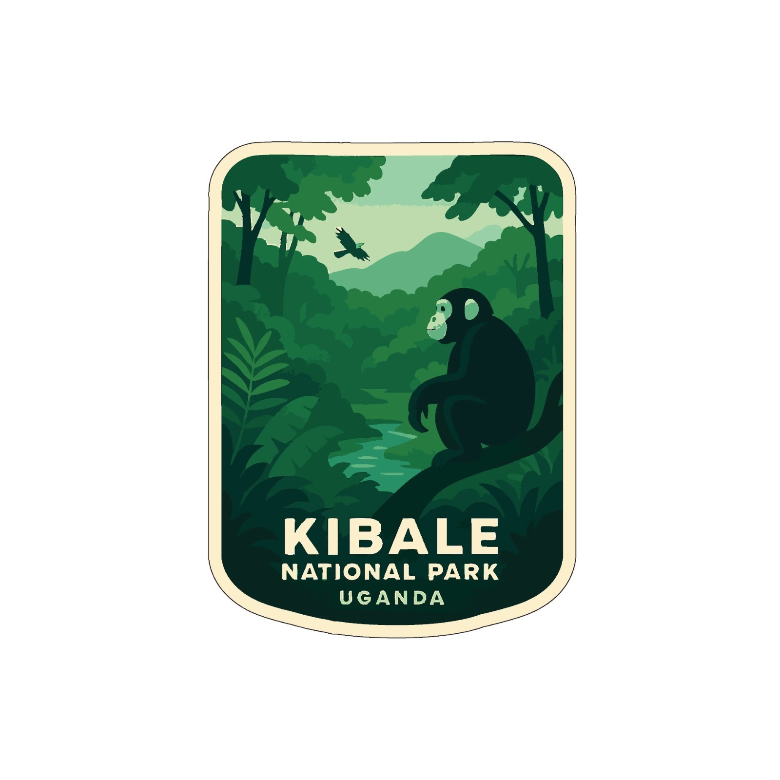 Kibale Uganda National Park Sticker Decal Vinyl Die-Cut World National Parks