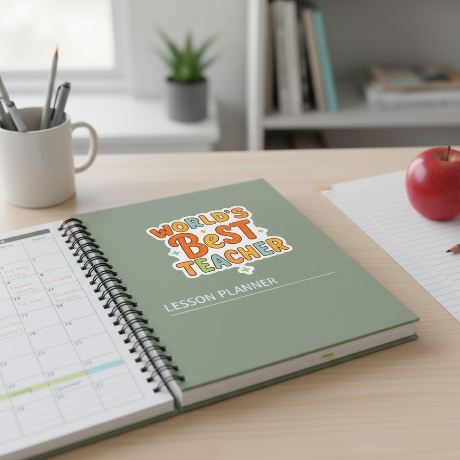 4Pcs World’s Best Teacher Stickers – Cute Teacher Appreciation Vinyl Decals