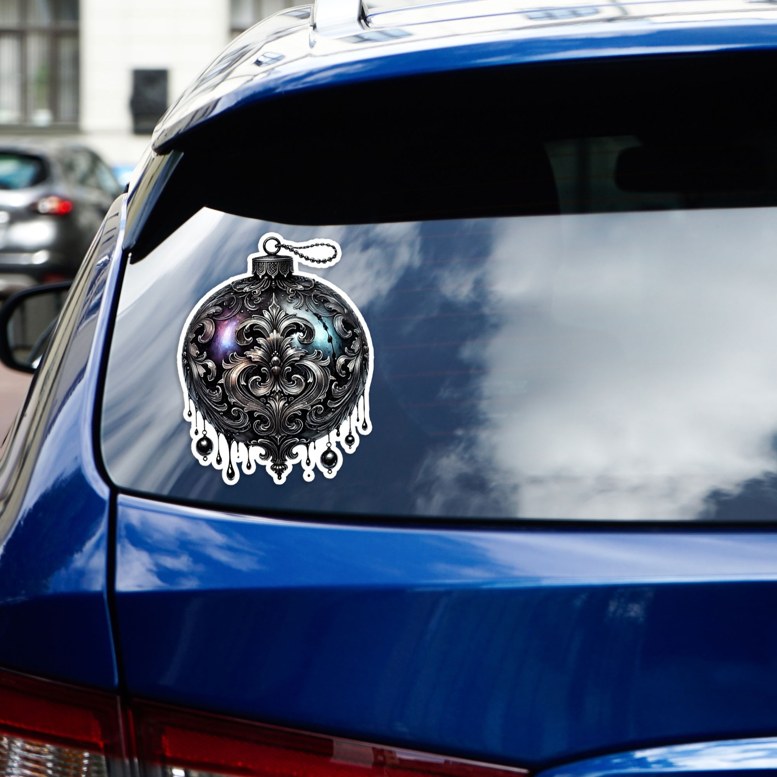 Purple Blue Goth Ornament – Vinyl Decal Sticker – Car Window Laptop – #1473