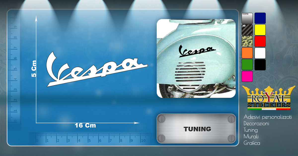 VINTAGE VESPA LOGO STICKER FOR HELMET FAIRING 6 DAYS VESPA 80s various col.