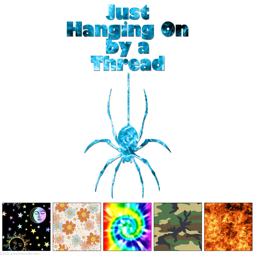 Spider Hanging By A Thread – Vinyl Decal – Multiple Patterns & Sizes – ebn6140