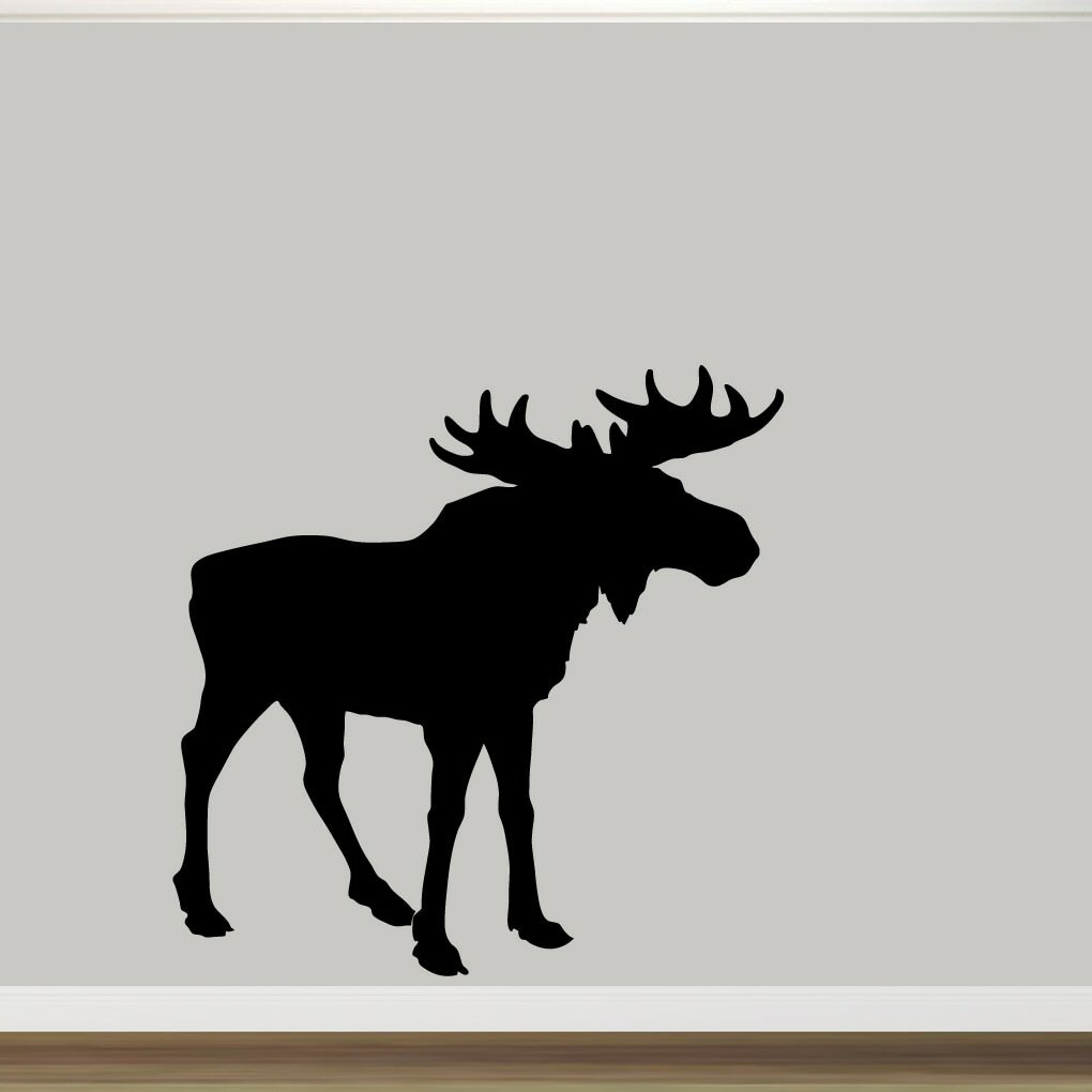 Moose Silhouette Wall Decal – Animal, Woodland, Cabin, Kids, Nursery, Man Cave