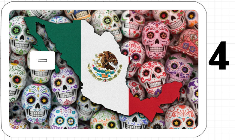 Mexico Flag ATM Debit Credit Card Skin Sticker Latino Mexican Art Dia Los Gift
