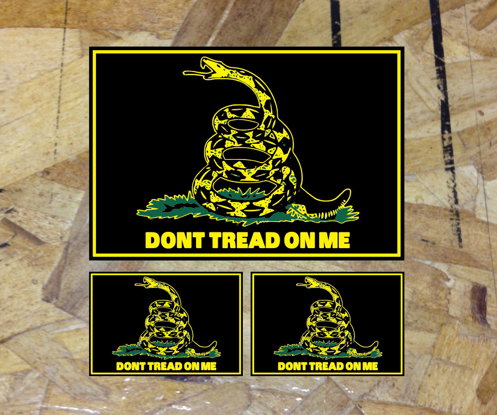 Black / Yellow Don't Tread On Me Gadsden Flag Sticker Decal Truck car – 3 for 1