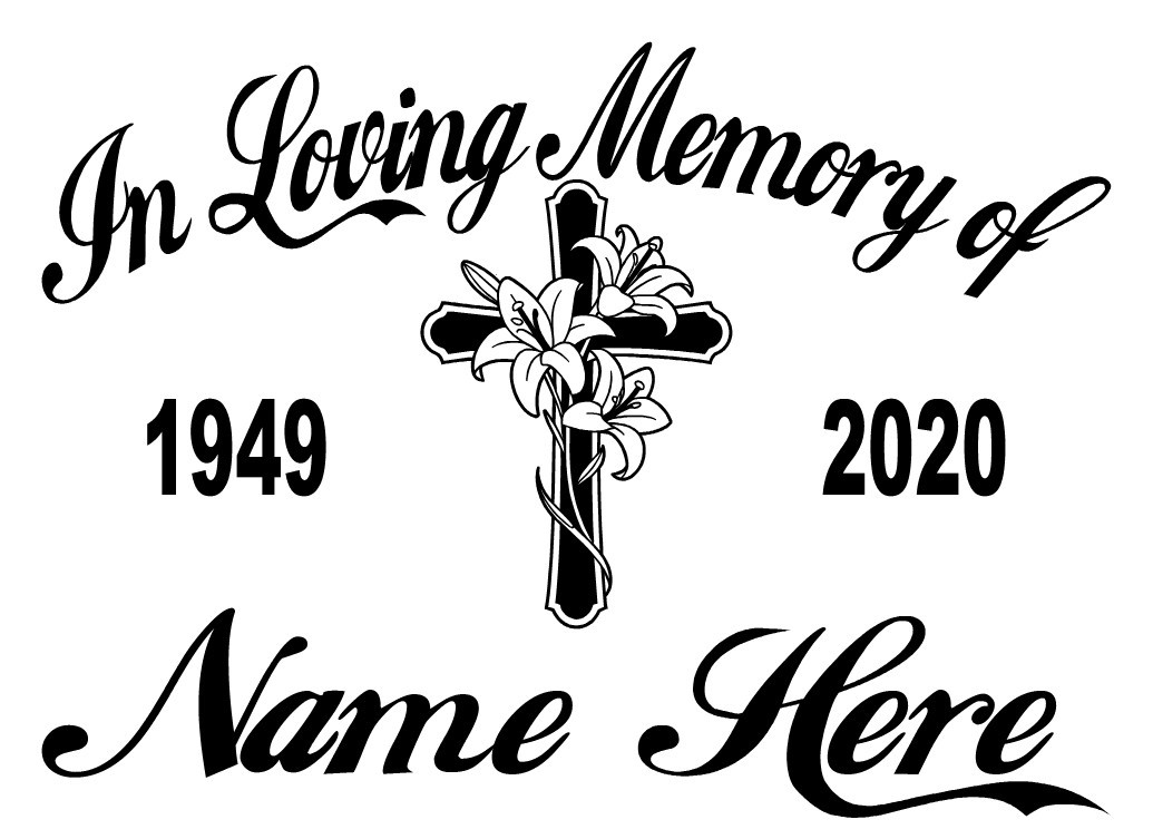 In Loving Memory Decal Cross Flowers Floral Faith Jesus Saves Vinyl Sticker #3