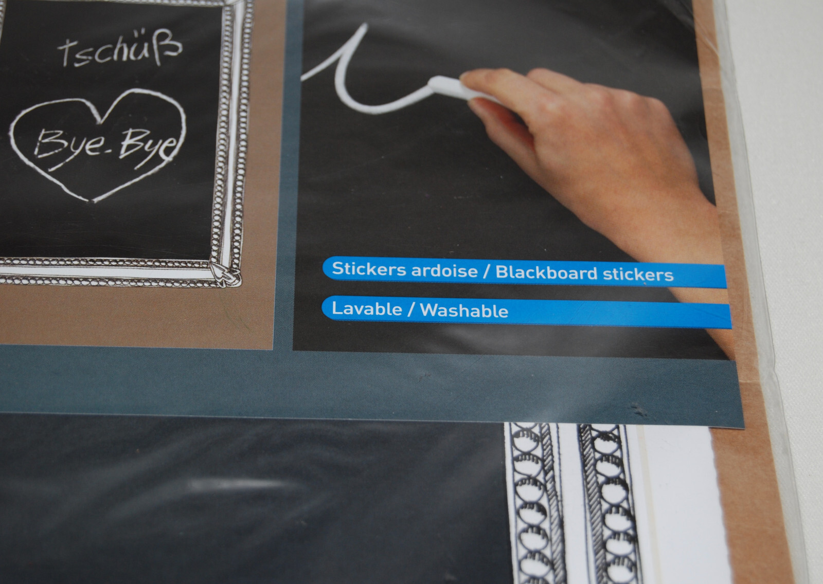 New 3-Pack HomeStickers Black Framed Write-On Chalkboard Blackboard Stickers