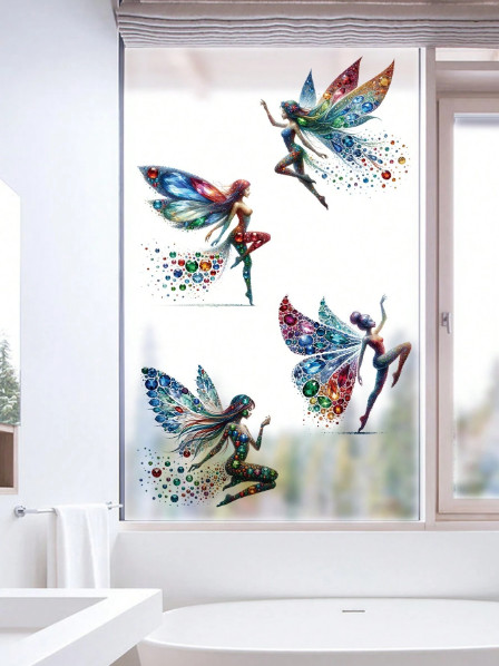 Butterfly Fairy Wall Stickers Decals – 4pcs Vinyl Home Decor Spring Gift