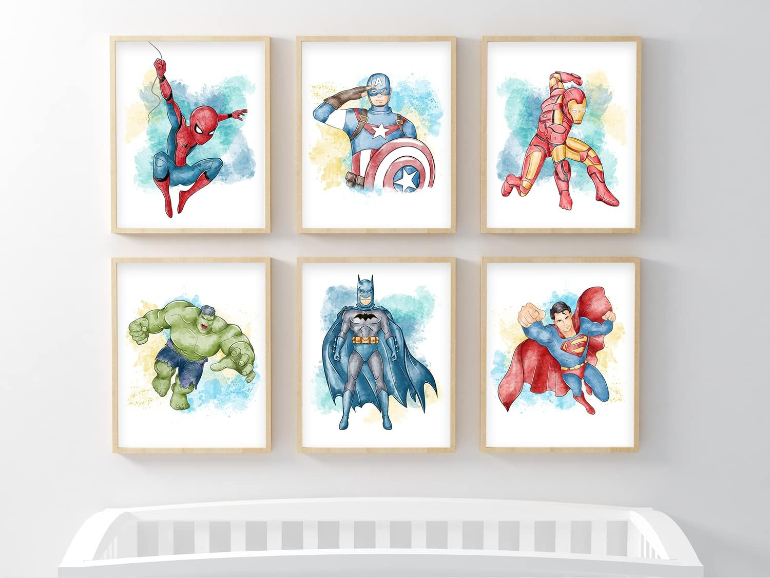 ® Superhero Wall Decor, Superhero Wall Art for Boys Bedroom, Avengers Prints, Se