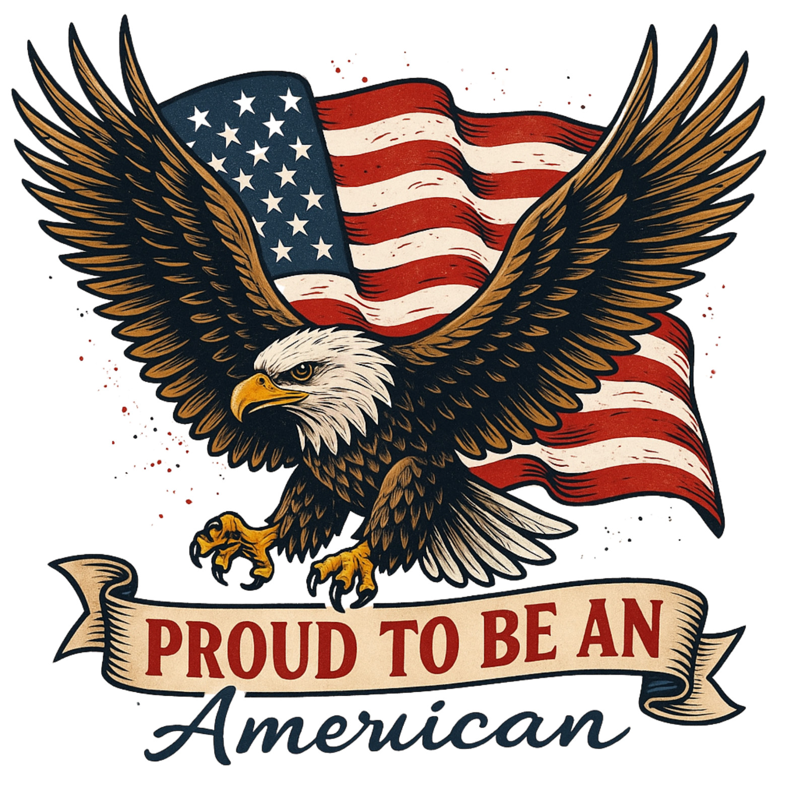 6pc Patriotic Bald Eagle USA Sticker Pack American Flag Vinyl Decals