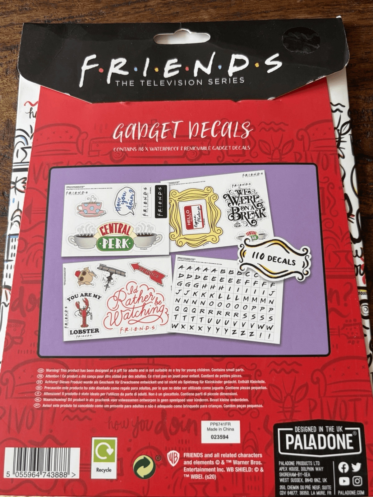 Friends Decals 110 Waterproof & Removable Gadget Device Locker Decals New/Sealed