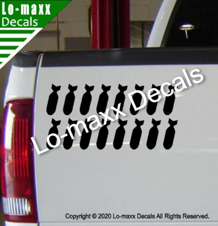 Bombs Fighter Bomber Military WW 2 Car Truck High Quality Die Cut Vinyl Decal
