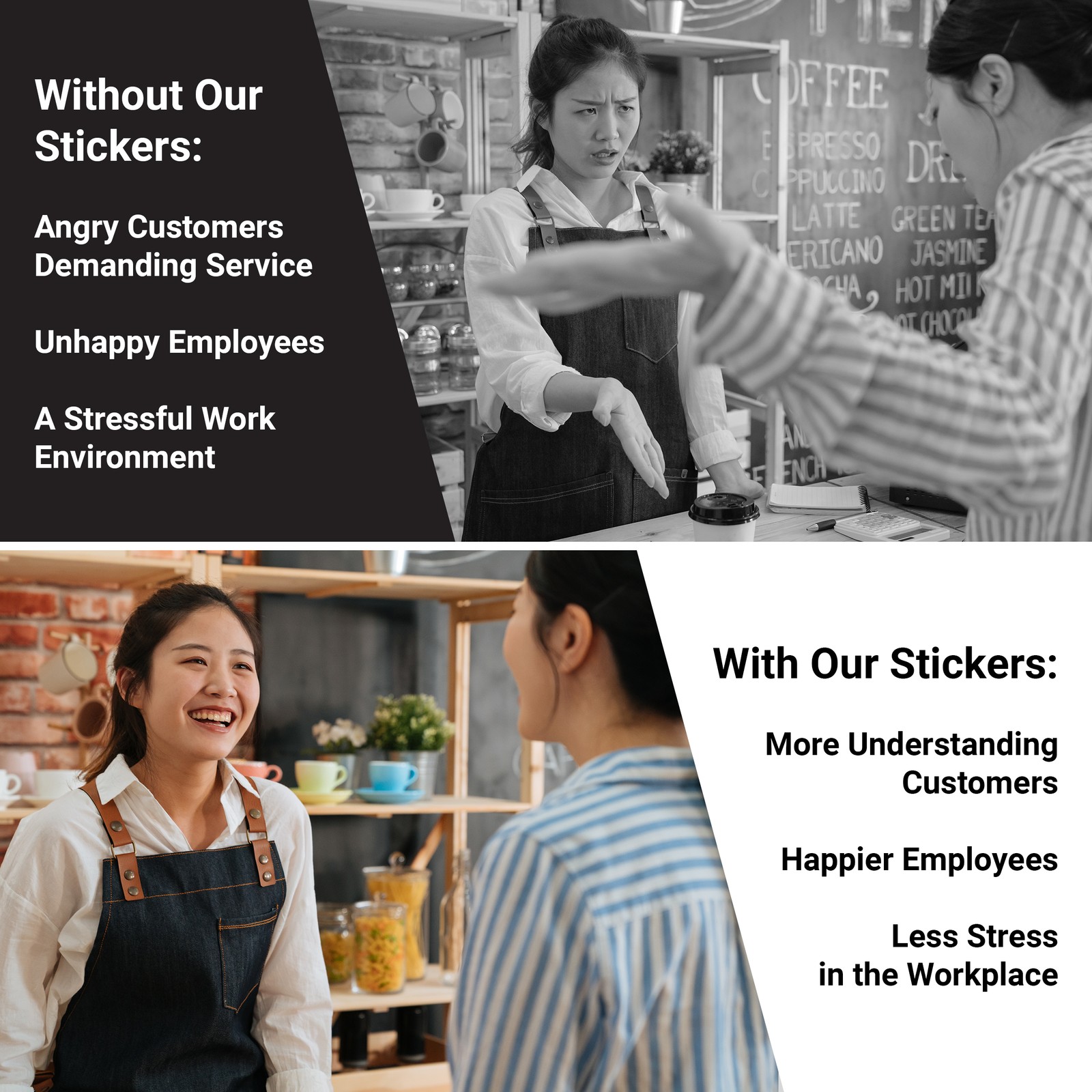 4×4 IN The Whole World is Short Staffed Business Sticker 2PK