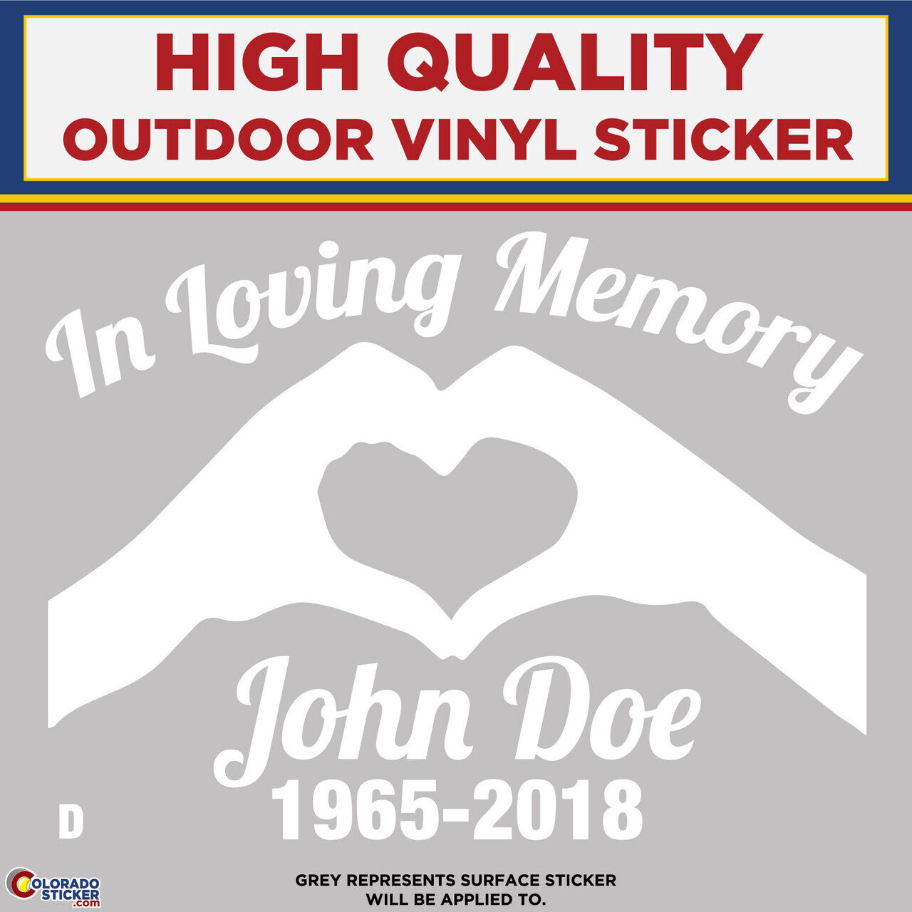 In Loving Memory – D, High Quality Die Cut Vinyl Sticker Decals