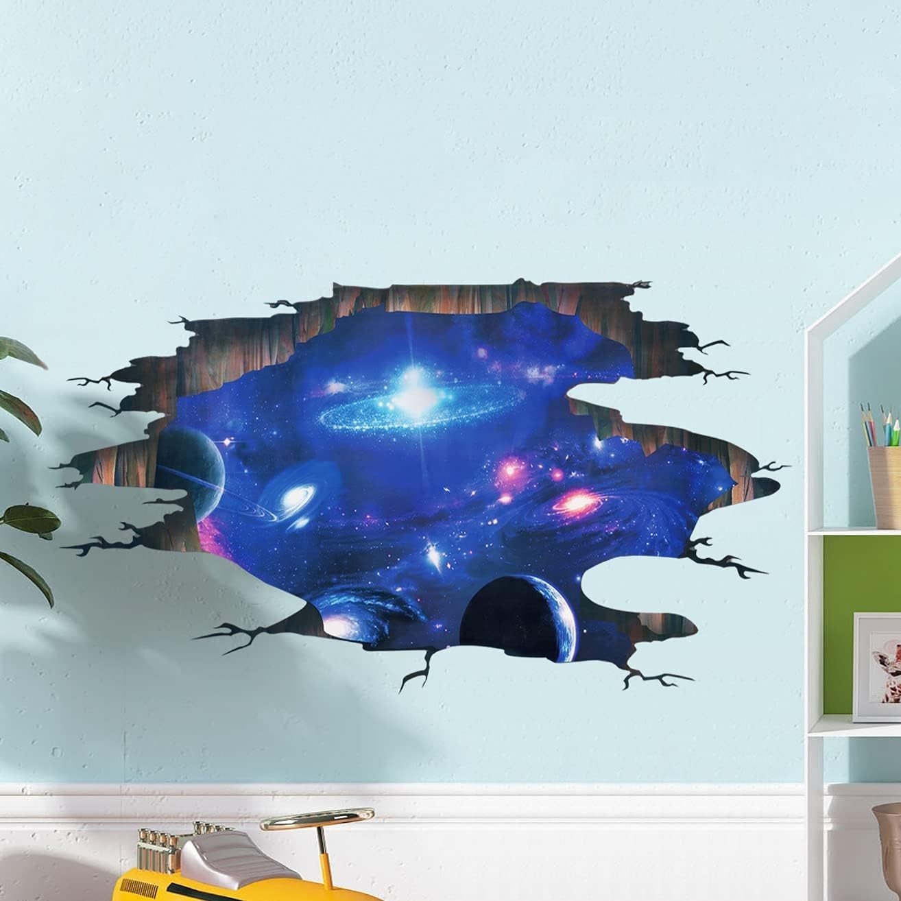 Educational 3D Galaxy Wall Art – Removable Cosmic Decals for Kids' Imagination