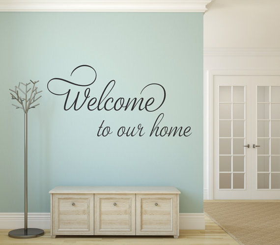 WELCOME TO OUR HOME Vinyl Wall Decal Quote Sticker Decor Words Lettering 44"