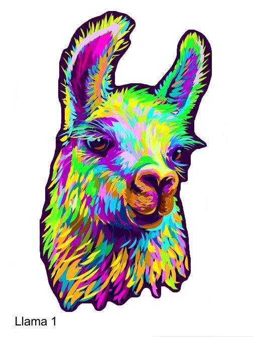 LARGE-SIZED CAR DECALS – LLAMA – 2 CHOICES