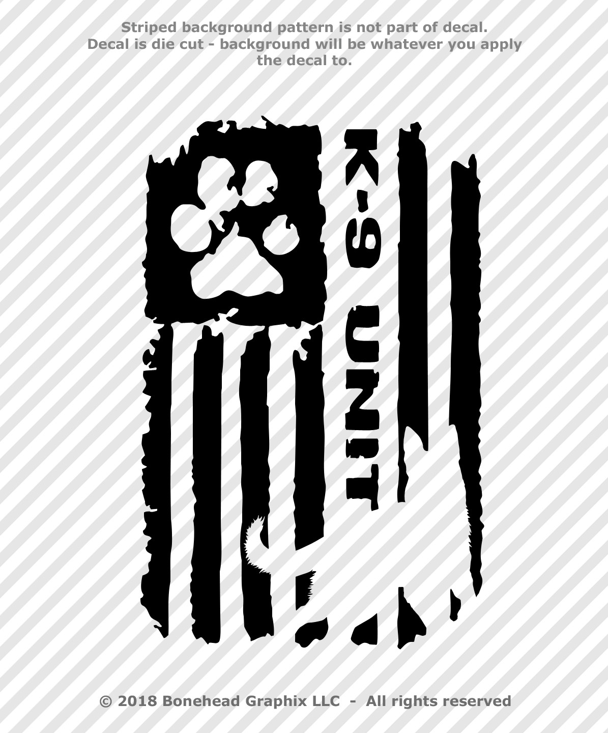 Distressed K9 Unit Police Flag XS-M Vinyl Decal Canine Military Sticker