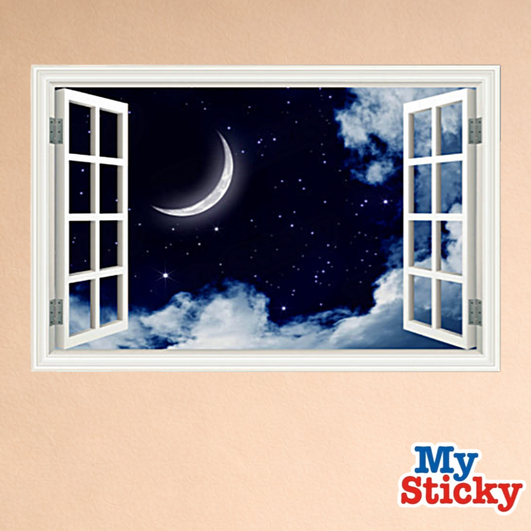 Full Colour NIGHT SKY MOON Dream wall art sticker decal transfer Graphic WSD396