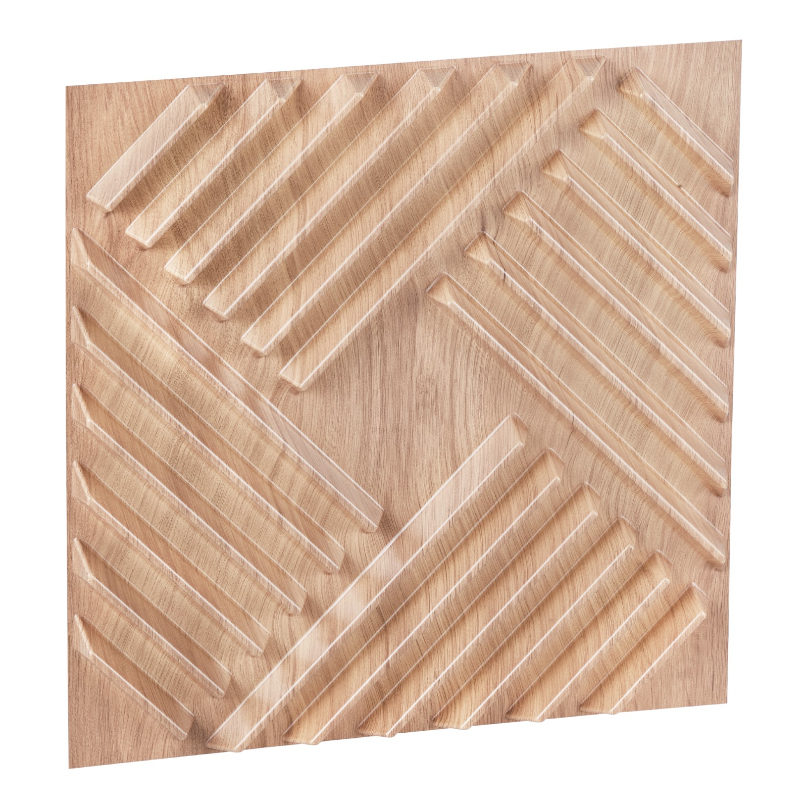 12 Pack 3D Wall Panels 19.7" x 19.7" Decorative PVC Tiles Slat Design Light Wood