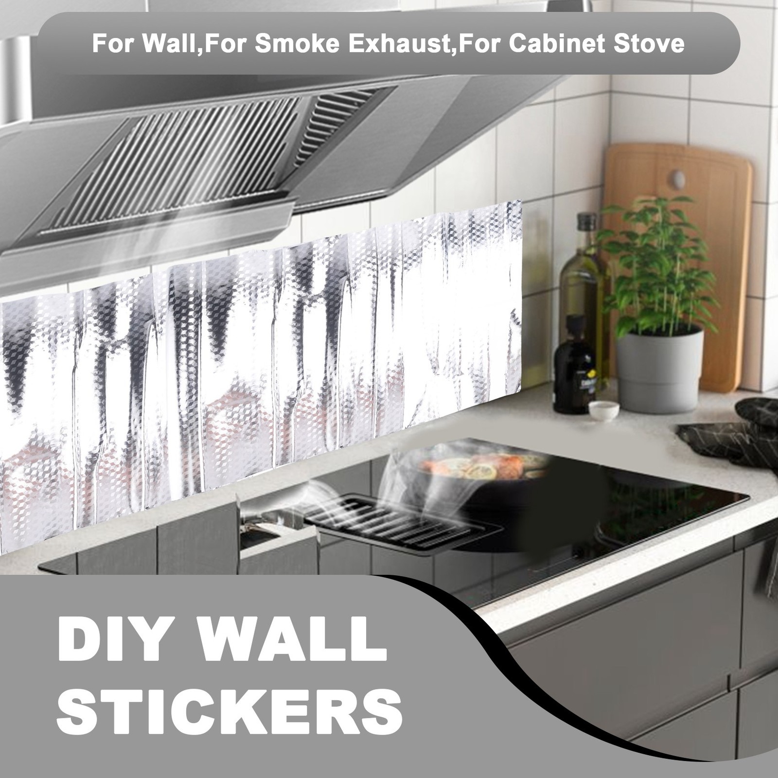 Kitchen Oil Proof Sticker Aluminum Foil Kitchen Stove Cabinet Stickers3316