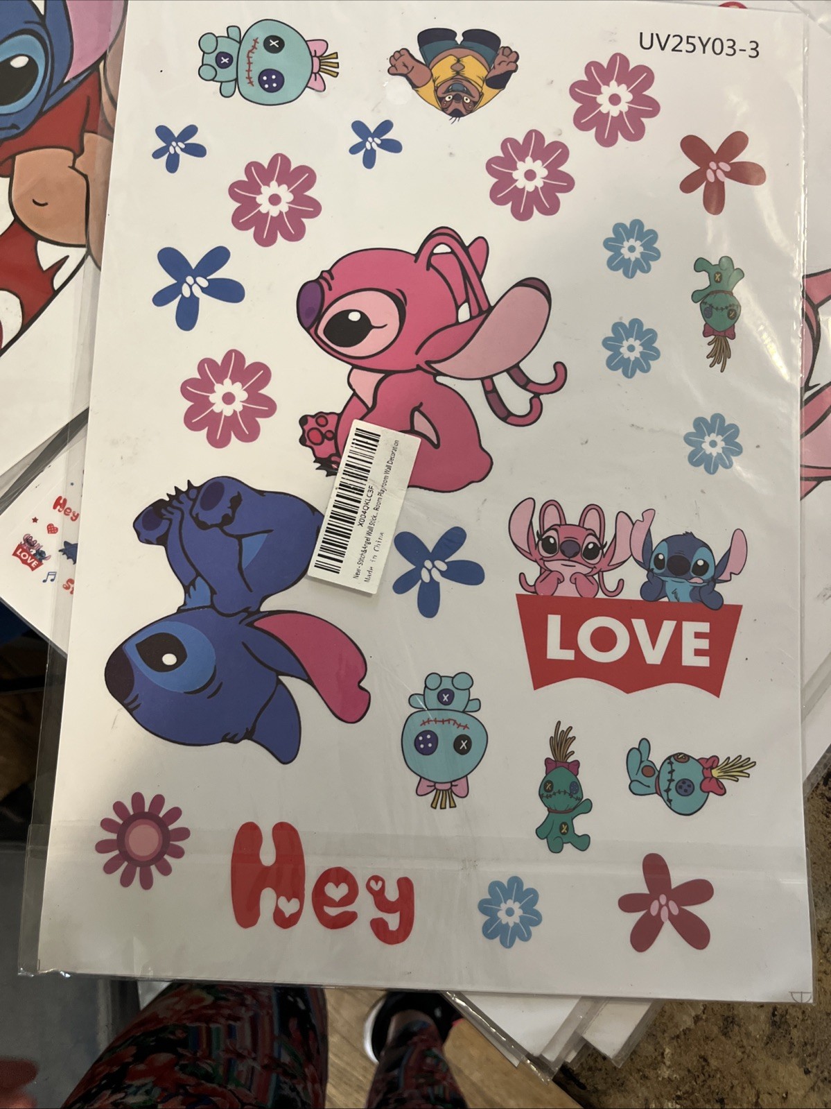 Jumbo Wall Stickers Disney Lilo & Stitch & Angel 1”-12” Wall Decor Kids Room Big
