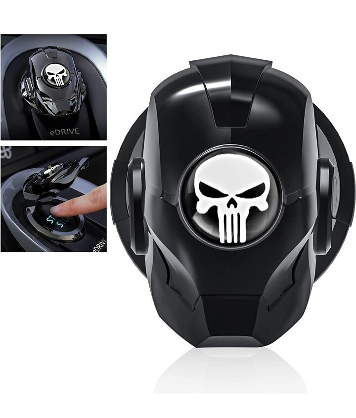 Miytsya 1 PC Car One Touch Start Stop Button Cover Sticker, 0.9In Lead Alloy Pla