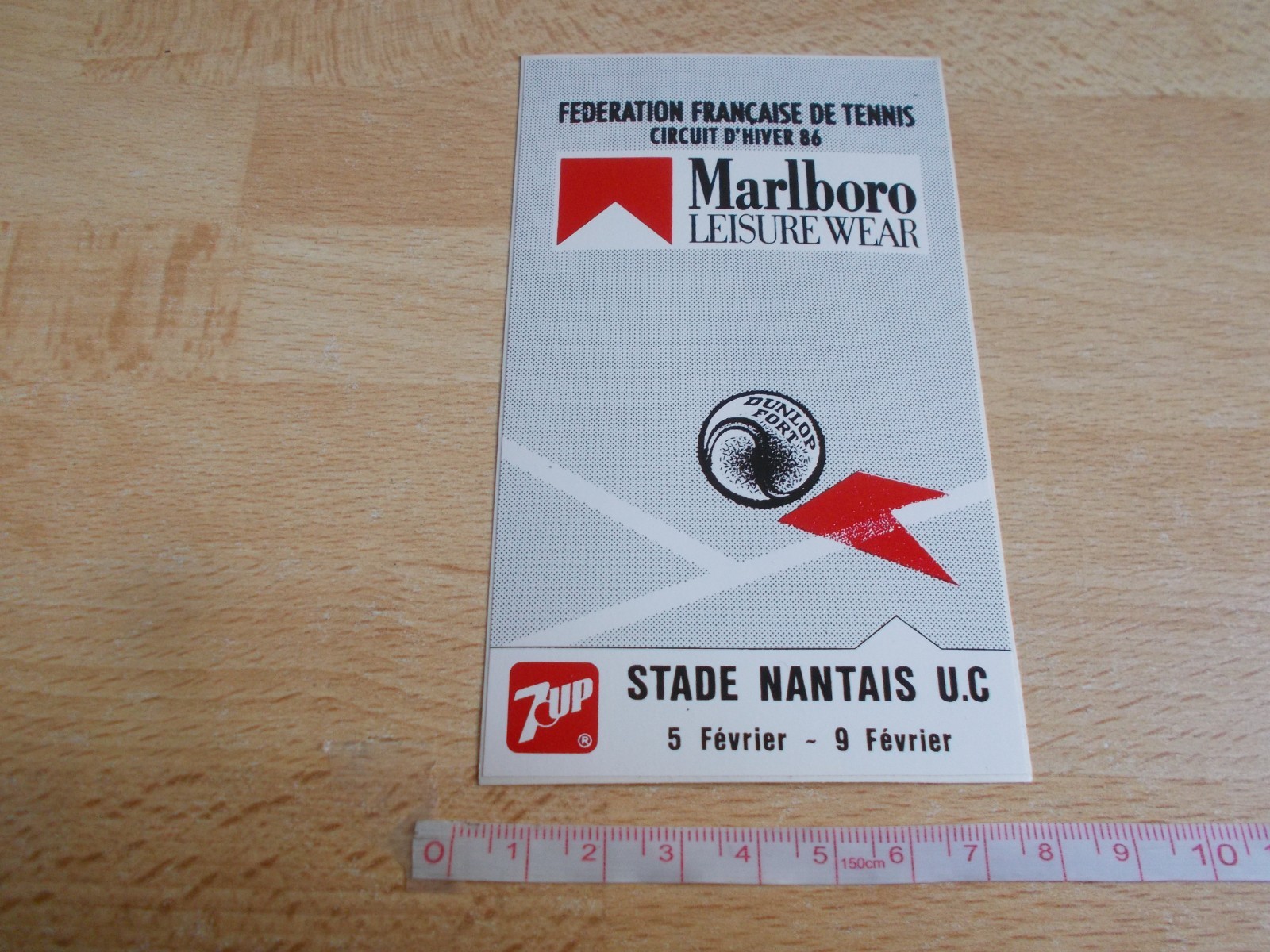 Sticker Tennis -marlboro Leisure Wear- Circuit Winter 86-STADE Nantes u. C