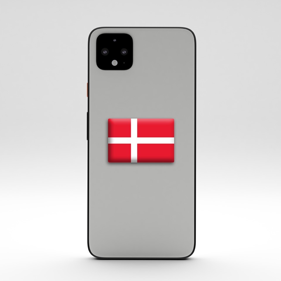 Denmark Flag Dome Sticker 3D Resin Decal Round Glossy Multiple Sizes