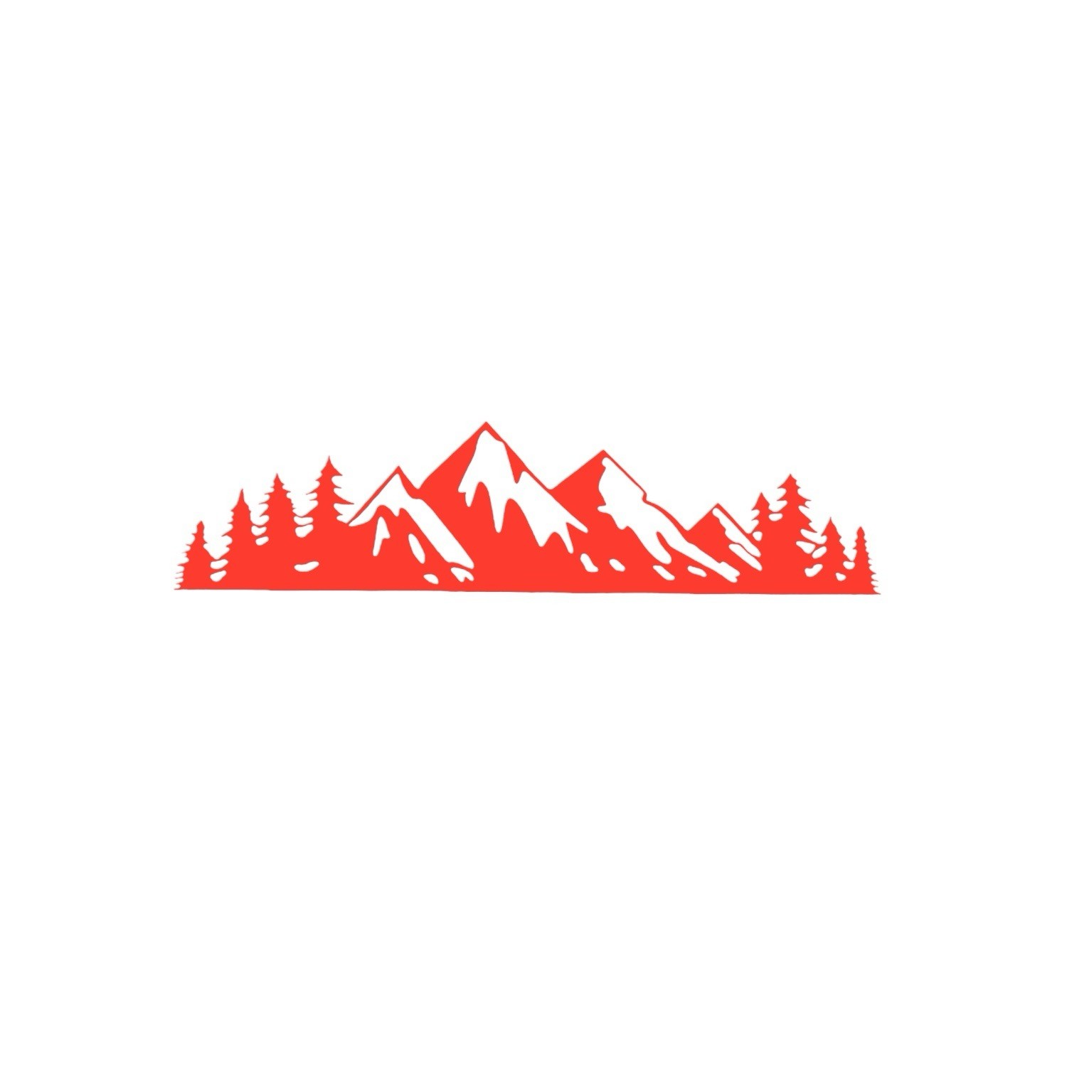 MOUNTAIN RANGE TREE LANDSCAPE SCENE Vinyl Decal for Car Jeep Truck