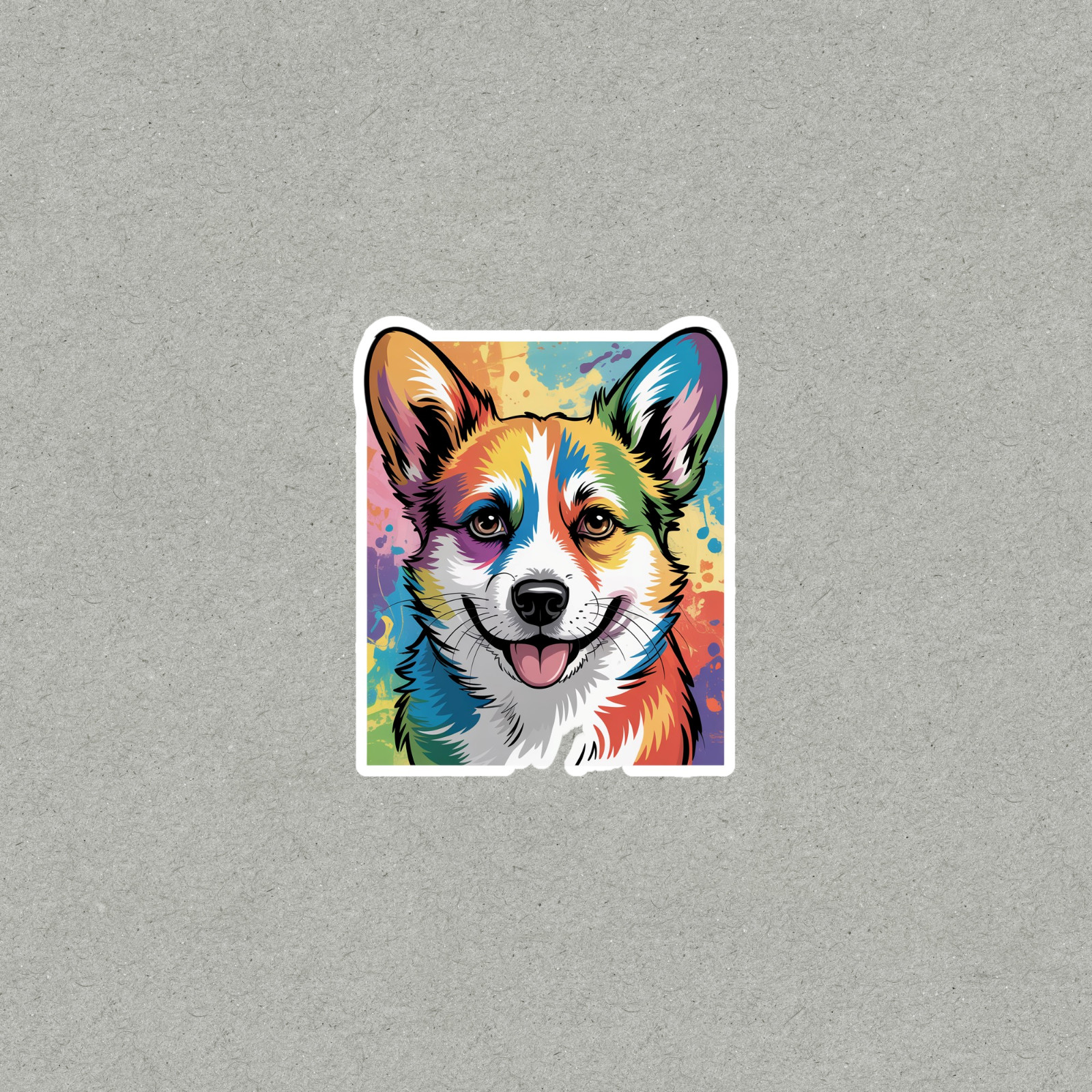 Colorful Corgi Pop Art Sticker – Vibrant Dog Laptop Decal #7129