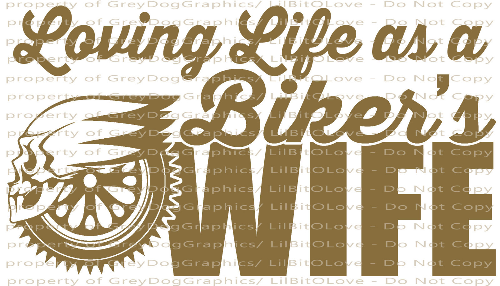 Loving Life as a Biker's Wife Vinyl Decal Sticker Motorcycle Skull Harley Hog