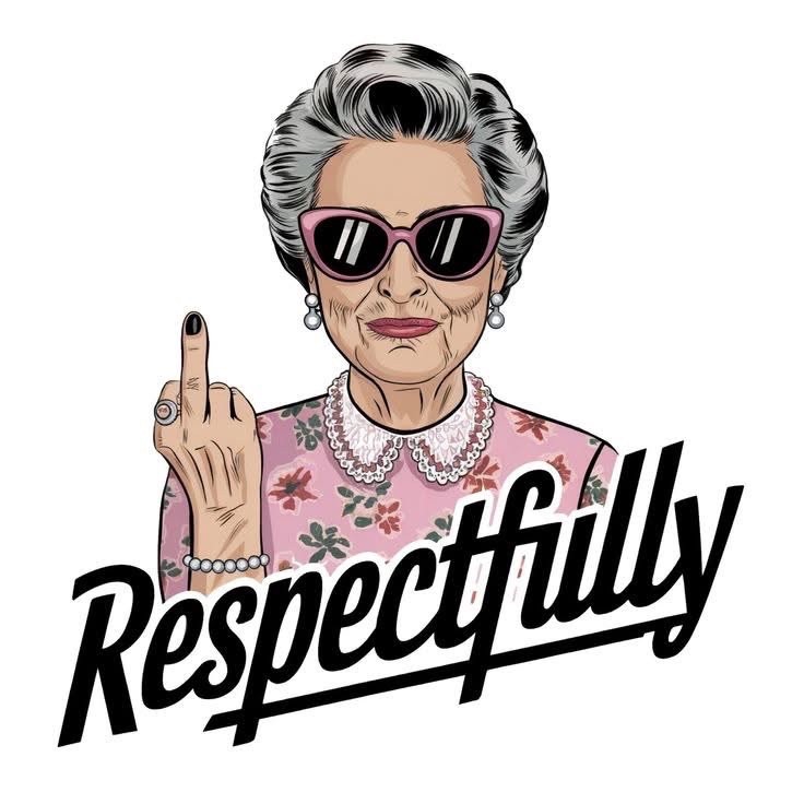 2-Respectfully flipped off UV laminated sticker 11"x 9" waterproof will last yrs