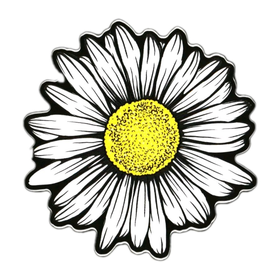 Daisy Flower Decal by Decalcomania USA NEW 3.5" X 3.5" P1D