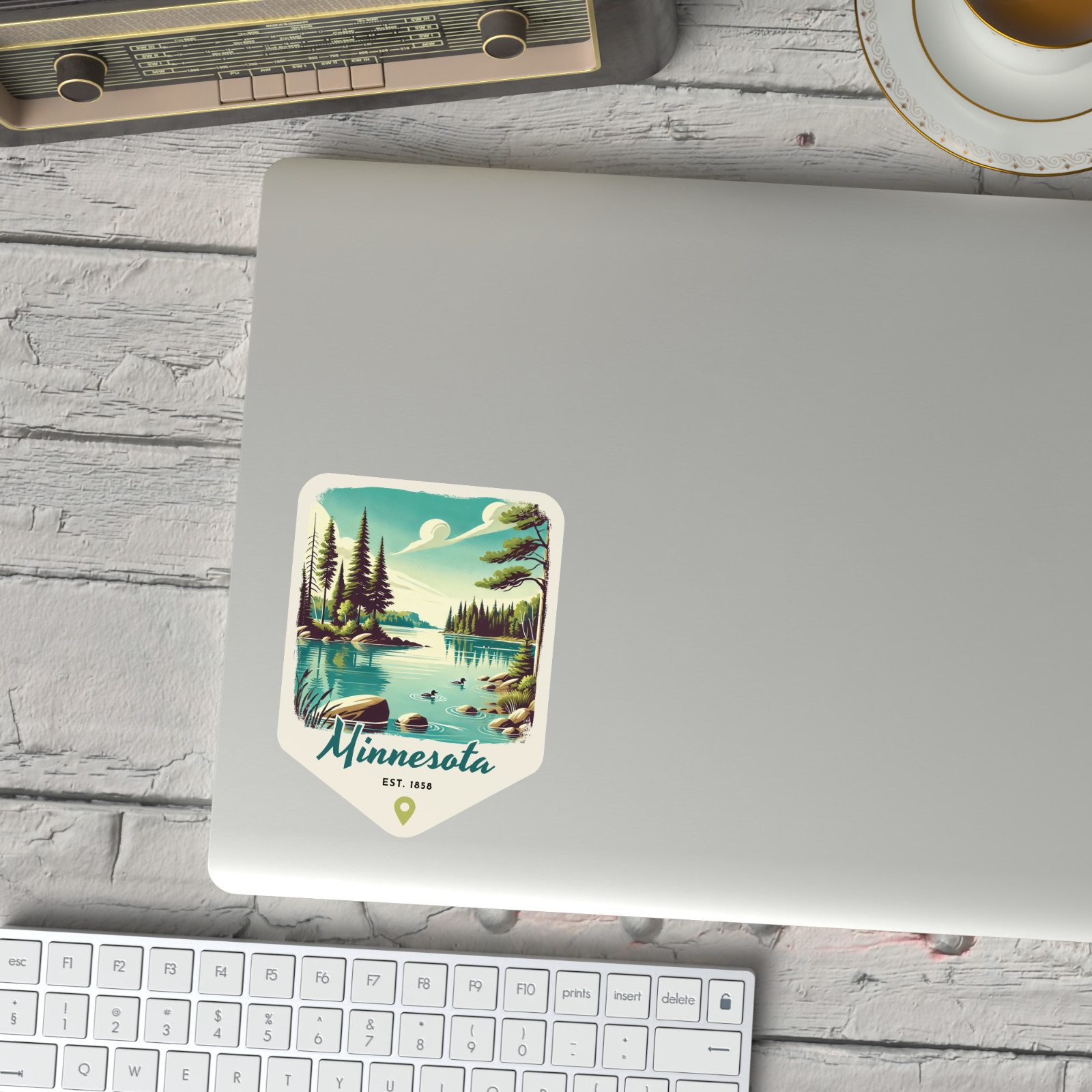 Minnesota Retro State Sticker Travel Vinyl Decal for Laptop Water Bottle Car
