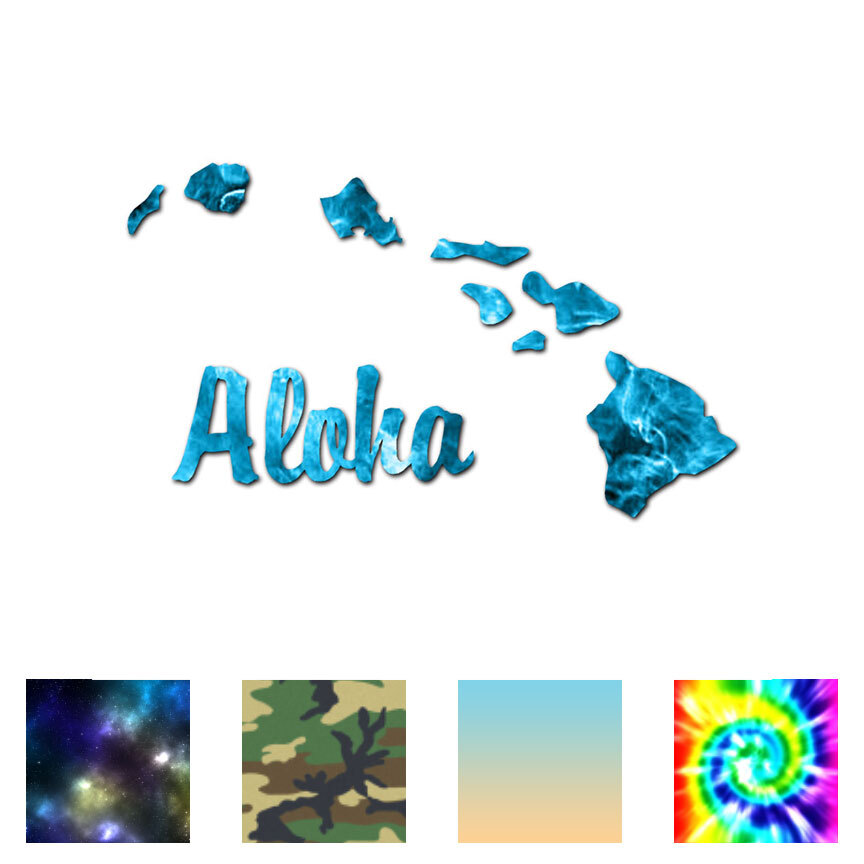 Aloha Hawaiian Islands – Decal Sticker – Multiple Patterns & Sizes – ebn2394