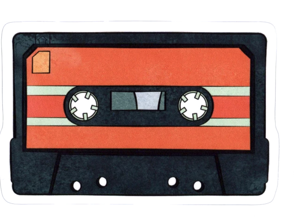 Cassette Tape Sticker – red