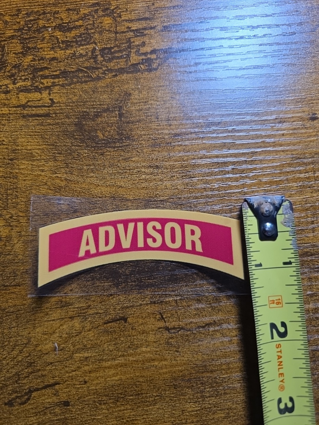 Advisor Tab RED/GLD 3in UV DTF Decal Waterproof Made In USA