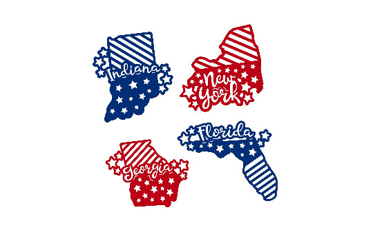 CUSTOM State American Flag Vinyl Decal