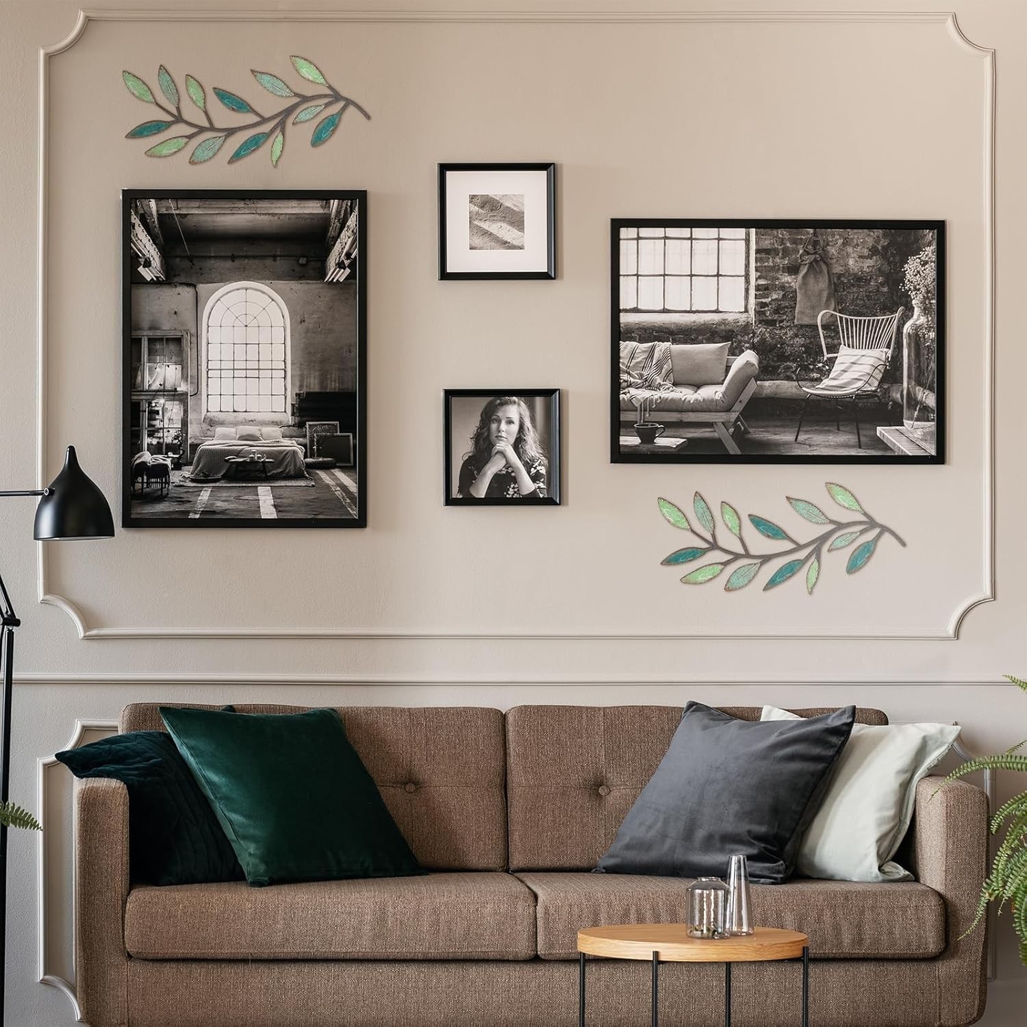 Stunning Metal Leaf Wall Decor Set: 15.75×7.09 Inches for Contemporary Homes