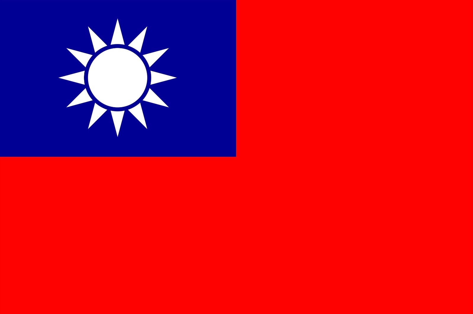 STICKER flag of Taiwan Republic of China red white blue vinyl Made in USA