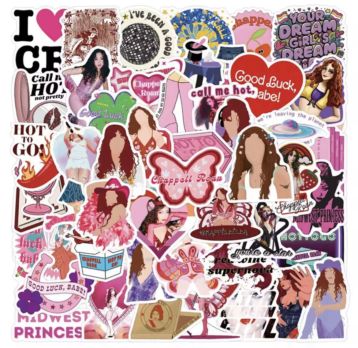 Popstar Musical Stickers Style 50pk Fun Popstar Singer Stickers FREE SHIPPING