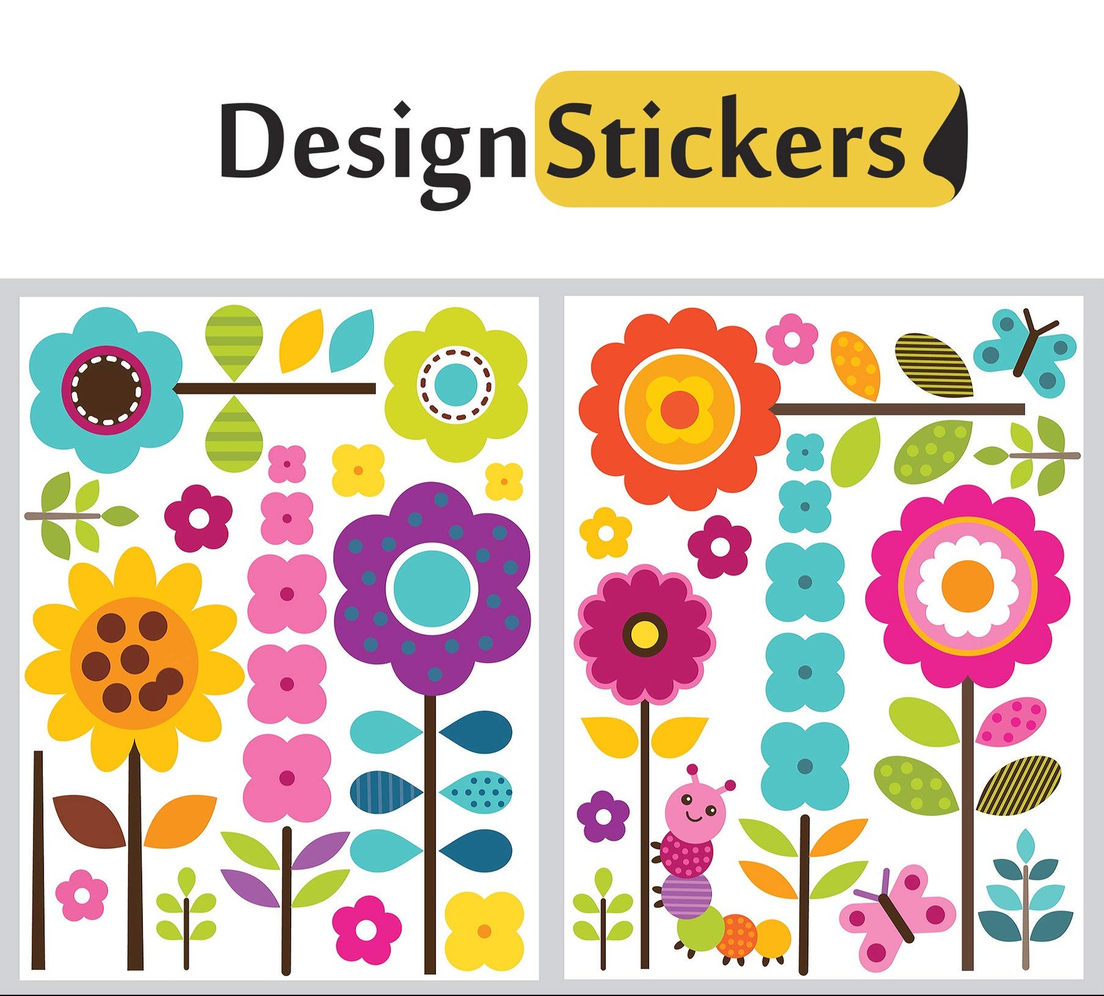 Flower Wall Stickers for Kids – Floral Garden Wall Decals for Girls Room – Re…