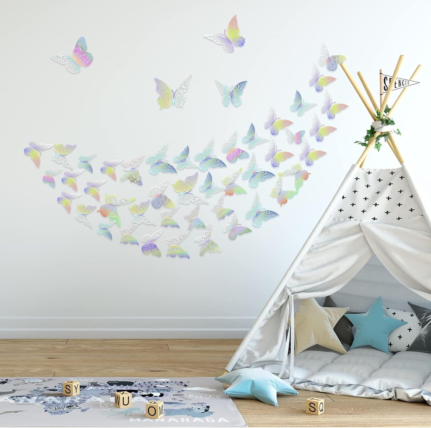 Elegant 3D Metallic Butterfly Wall Decor — 96 Pieces for All Occasions