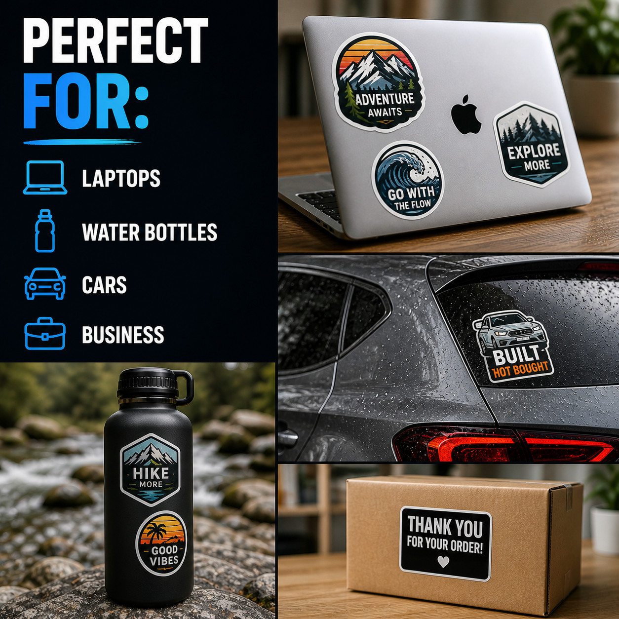 Premium Custom Vinyl Stickers Die Cut Waterproof Durable Gloss Labels Decals