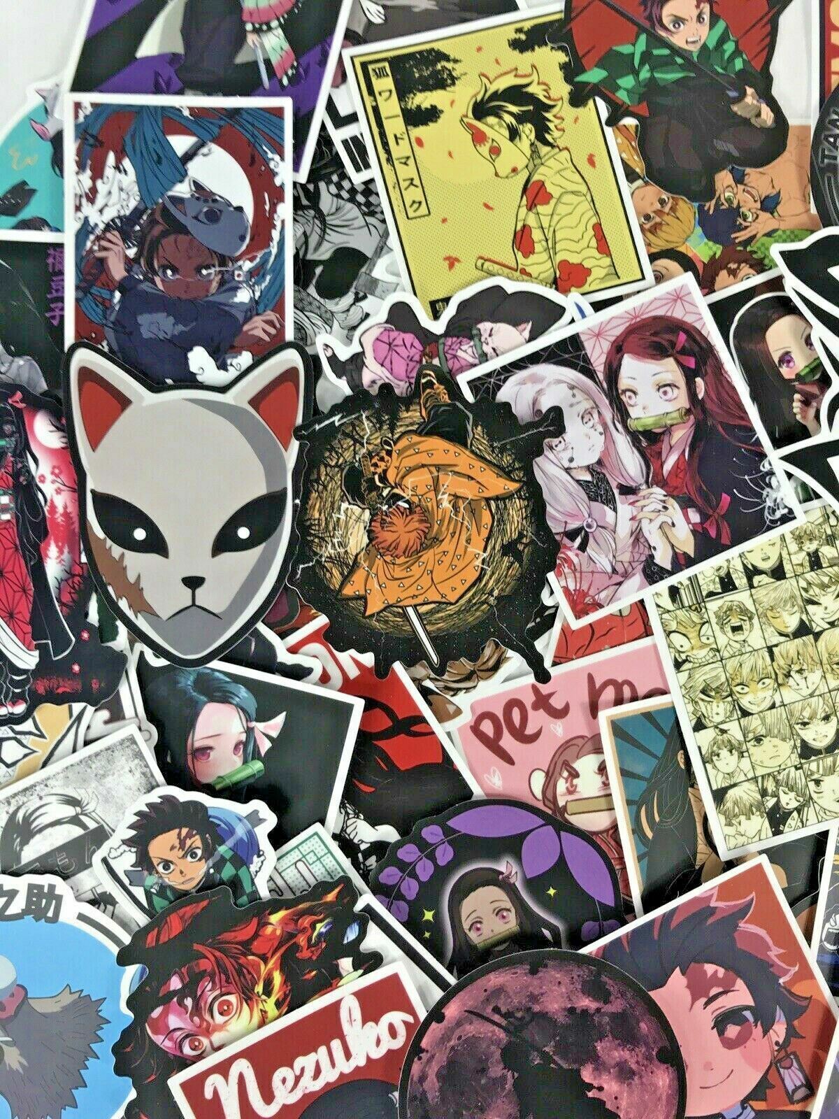 100pc Demon Slayer Jump Comics Anime Phone Laptop Wall Decal Peeker Sticker Pack