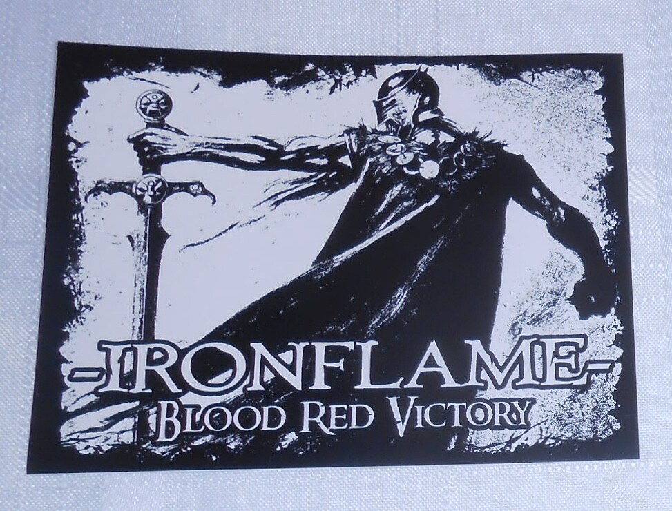 Iron Flame Blood Red Victory Sticker Square 5.5×4 Heavy Metal RARE